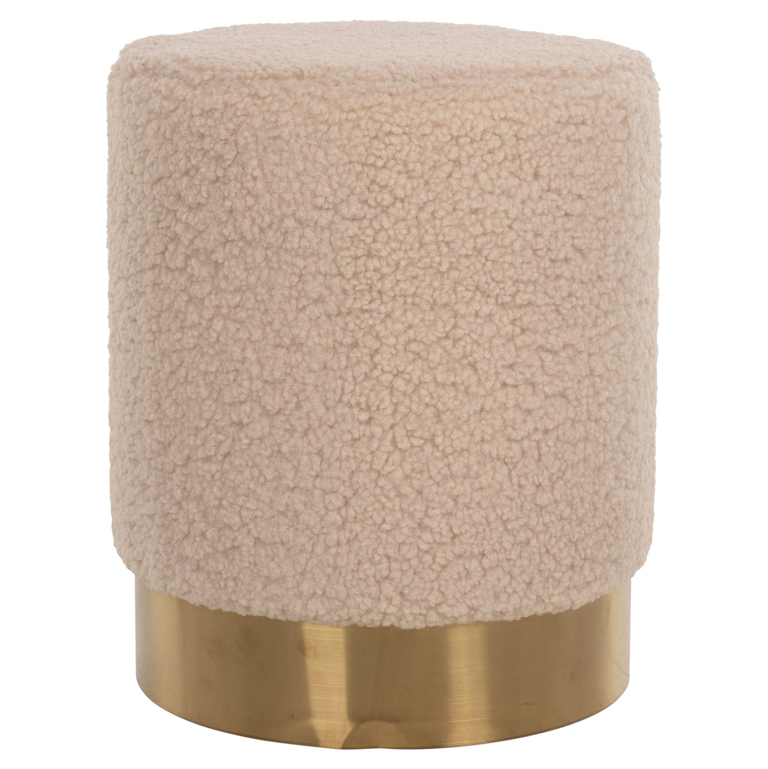STOOL LEVY HM8408.20 BOUCLE FABRIC ECRU-GOLD BASE Φ35x42Hcm.