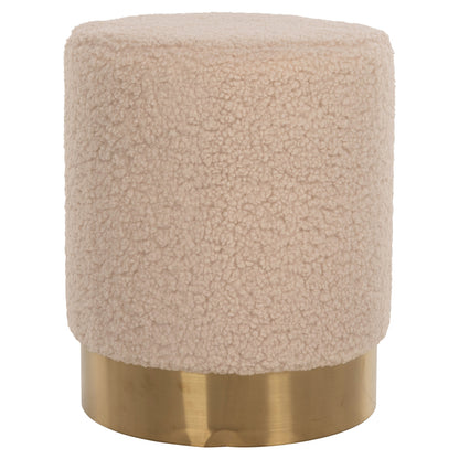 STOOL LEVY HM8408.20 BOUCLE FABRIC ECRU-GOLD BASE Φ35x42Hcm.