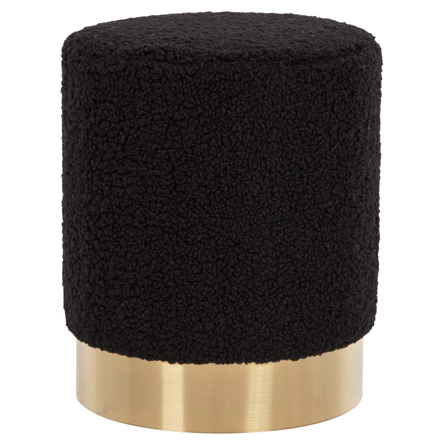 STOOL LEVY HM8408.24 BOUCLE FABRIC BLACK-GOLD BASE Φ35x42Hcm.