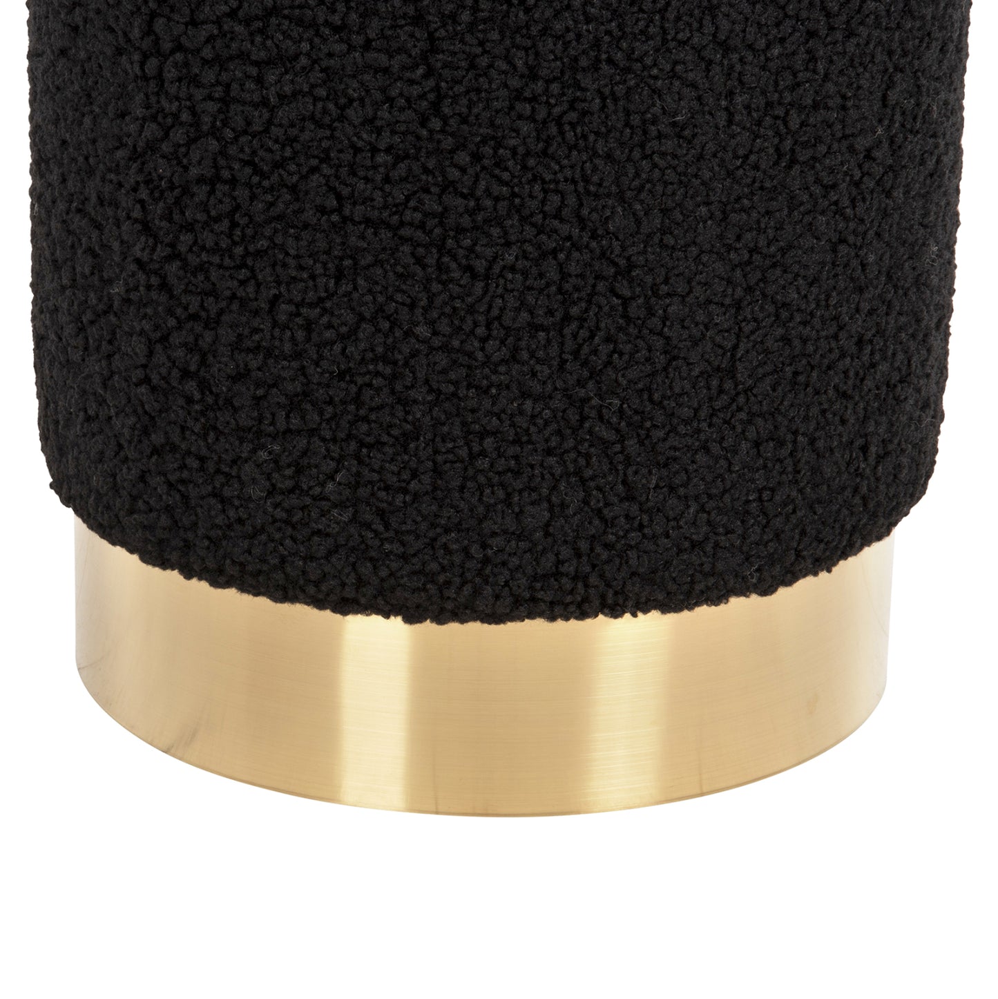 STOOL LEVY HM8408.24 BOUCLE FABRIC BLACK-GOLD BASE Φ35x42Hcm.