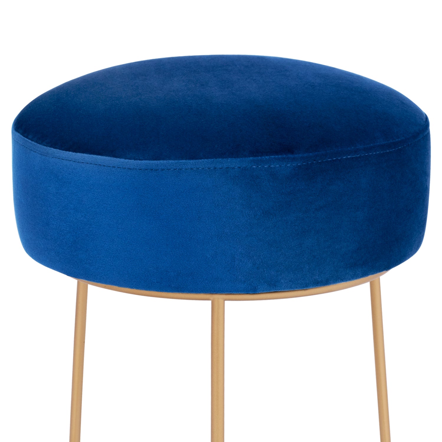 Stool Karlo HM8411.08 Blue with gold Base ''36x38 h cm