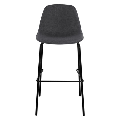 Stool with metallic frame and fabric in grey color 47x50x106cm HM8579.10