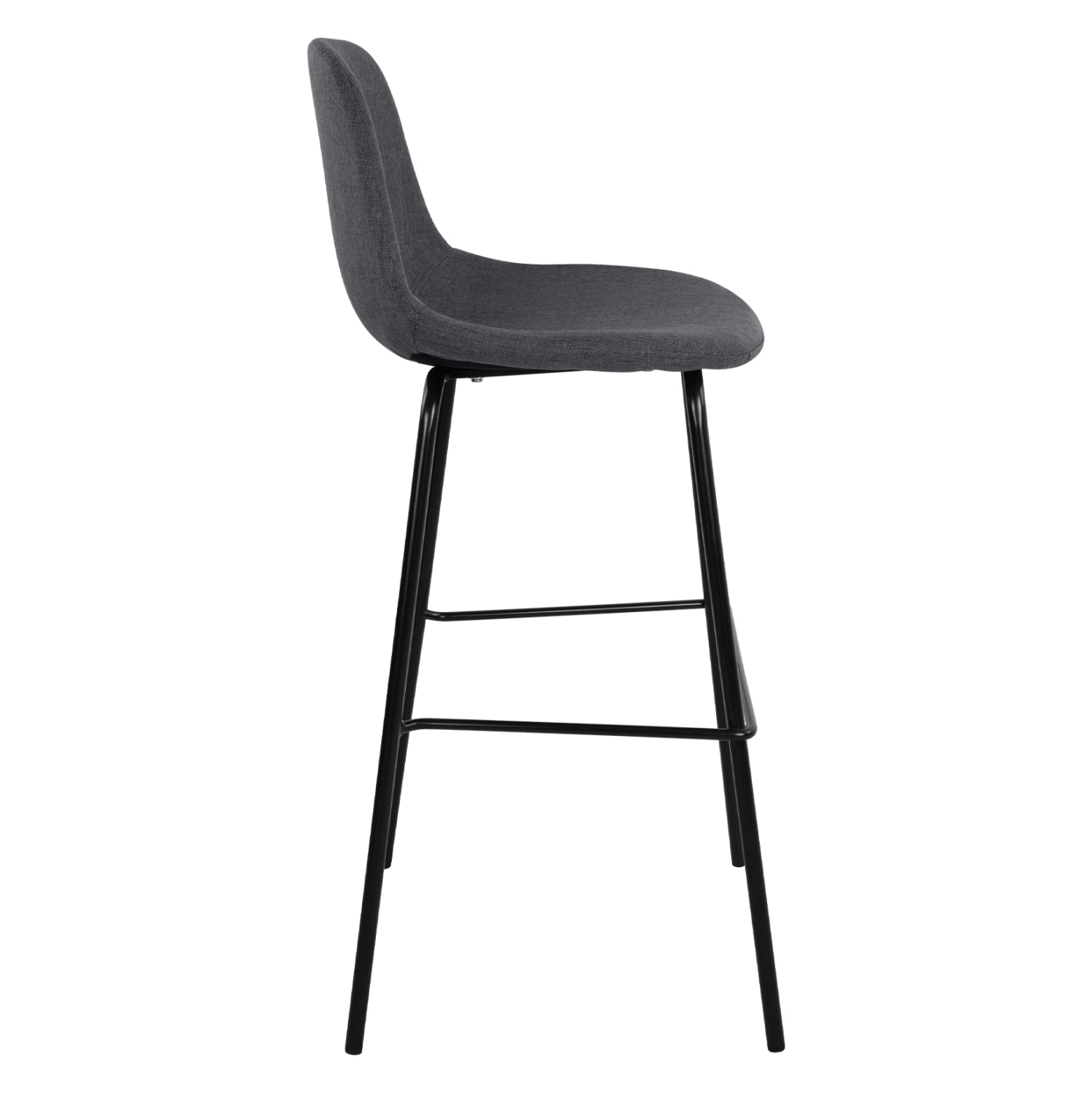 Stool with metallic frame and fabric in grey color 47x50x106cm HM8579.10