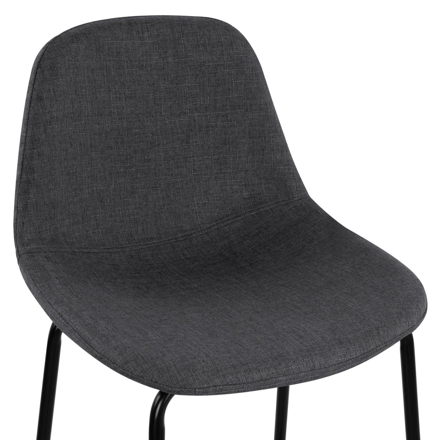 Stool with metallic frame and fabric in grey color 47x50x106cm HM8579.10