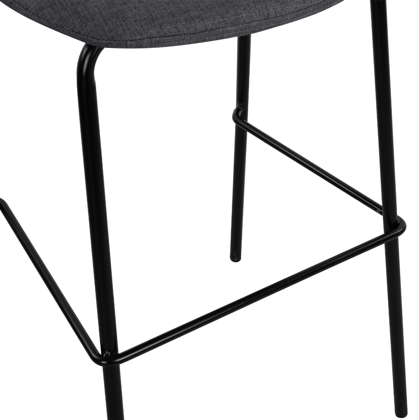 Stool with metallic frame and fabric in grey color 47x50x106cm HM8579.10