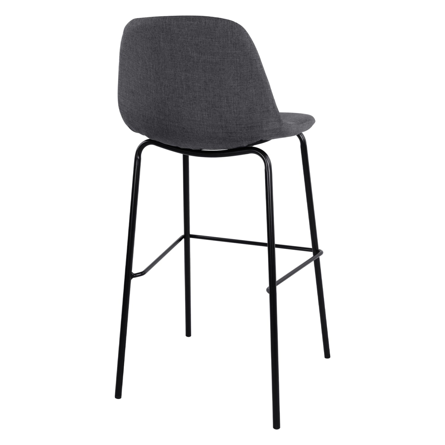 HM9298.10 bar stool, grey fabric, metal legs, 47x51x96