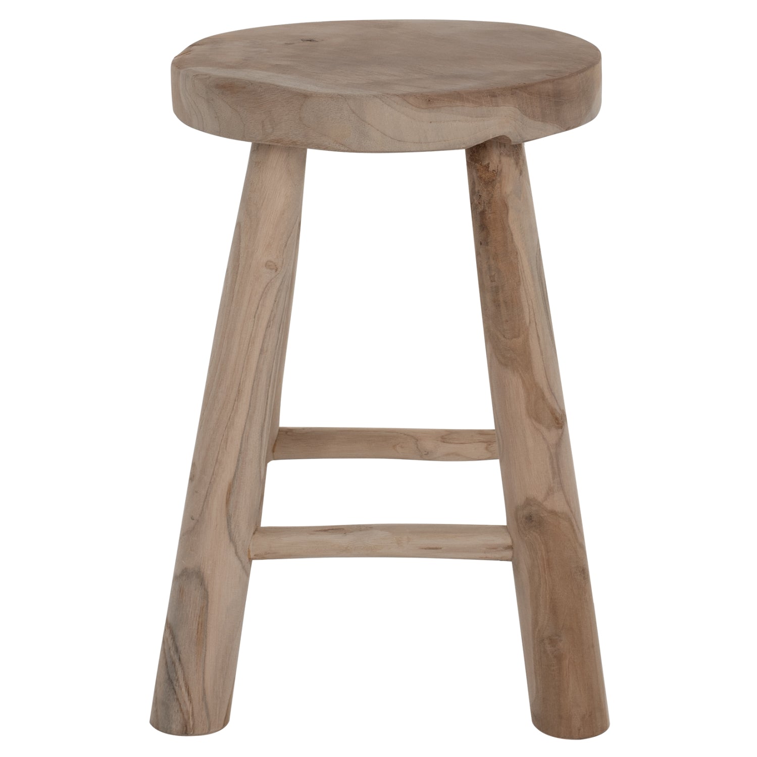 STOOL KONT HM9337 SOLID TEAK SHORT NATURAL Φ30Χ45Ηcm.