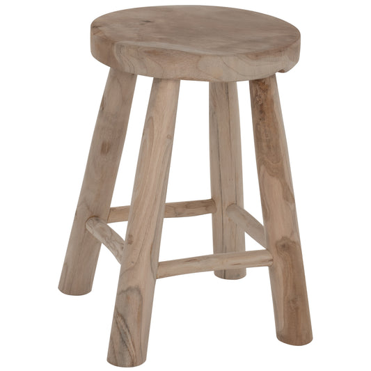 STOOL KONT HM9337 SOLID TEAK SHORT NATURAL Φ30Χ45Ηcm.