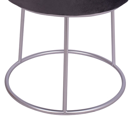 Stool Karlo HM8411.01 Grey with Silver Base ''36x38 cm
