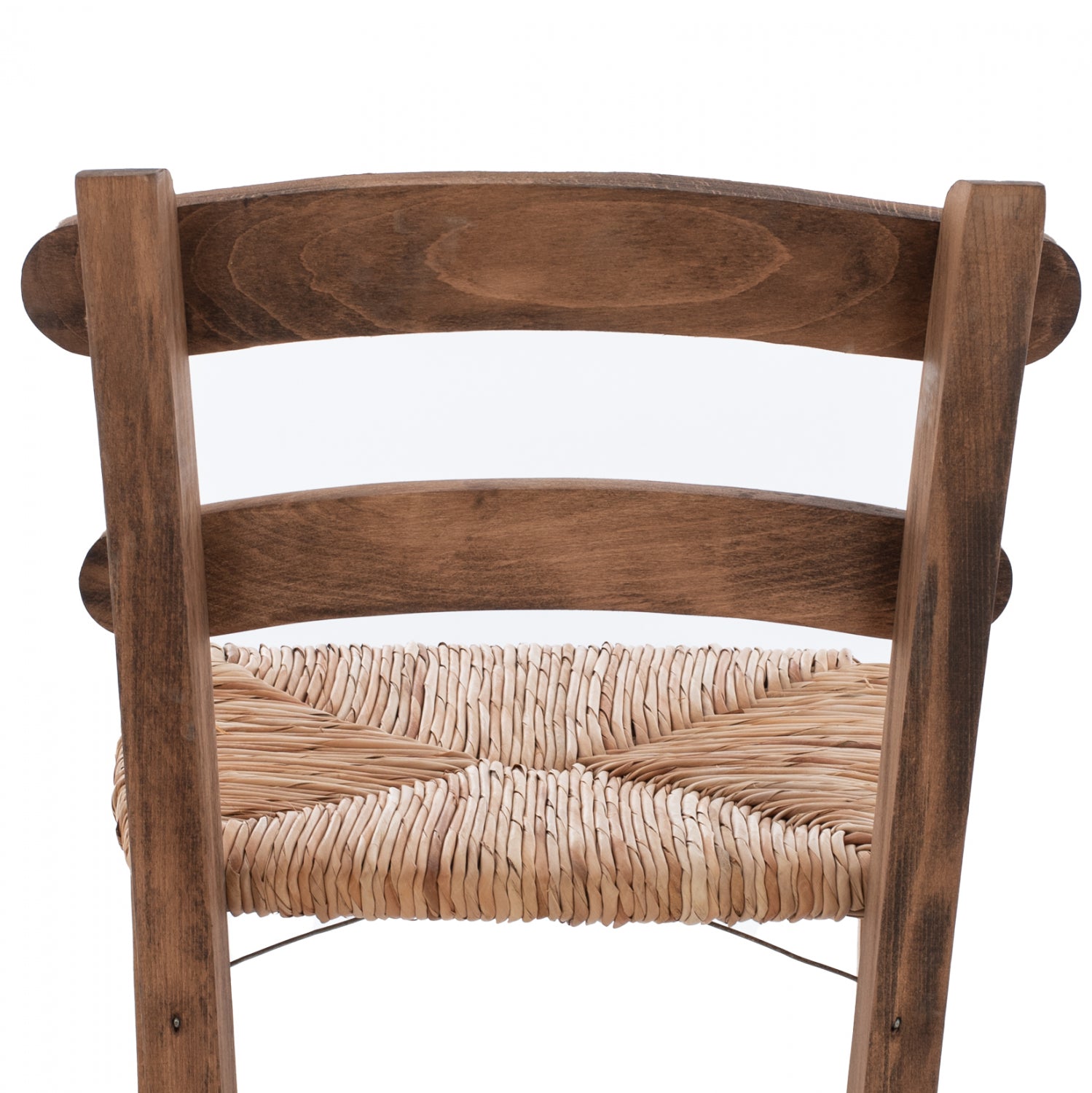 Traditional Stool with straw Walnut color HM10372.01