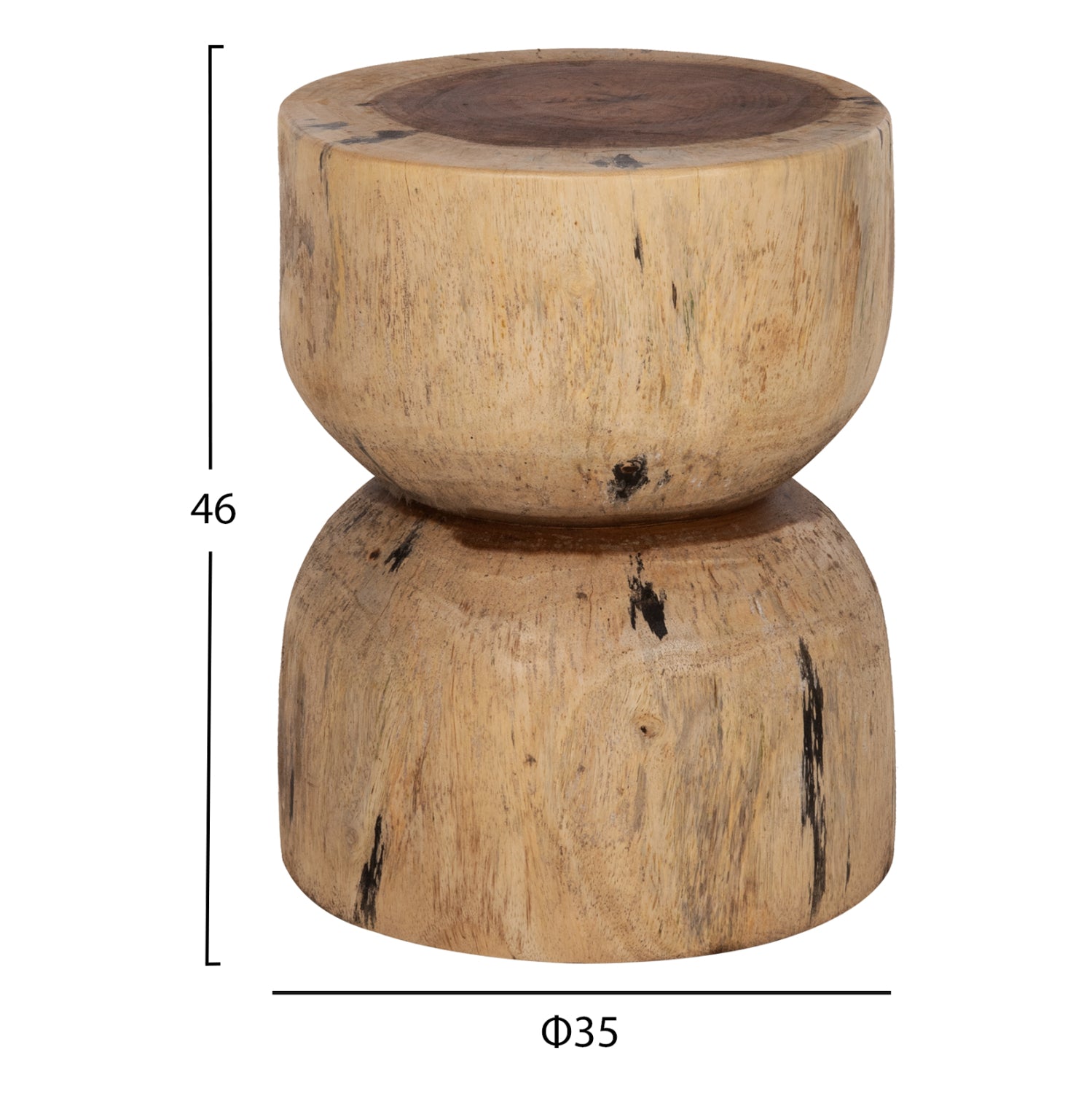 ROUND STOOL FEBRY HM9753 SOLID SUAR WOOD IN NATURAL Φ35x45Hcm.