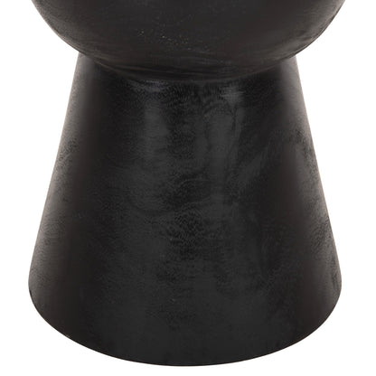 ROUND STOOL MAMBA HM9901.02 SOLID SUAR WOOD IN BLACK COLOR Φ30x45H cm.