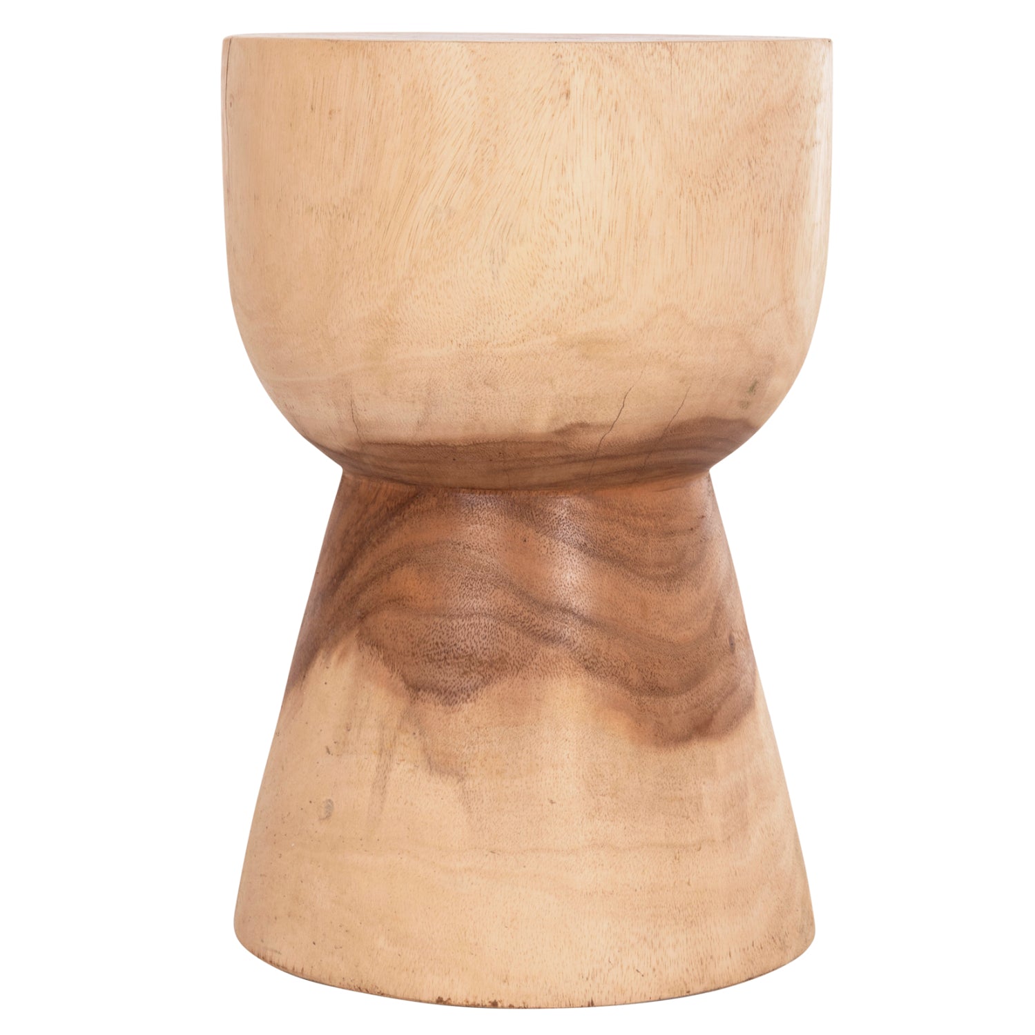 ROUND STOOL MAMBA HM9901.11 SOLID SUAR WOOD IN NATURAL COLOR Φ30x45Hcm.