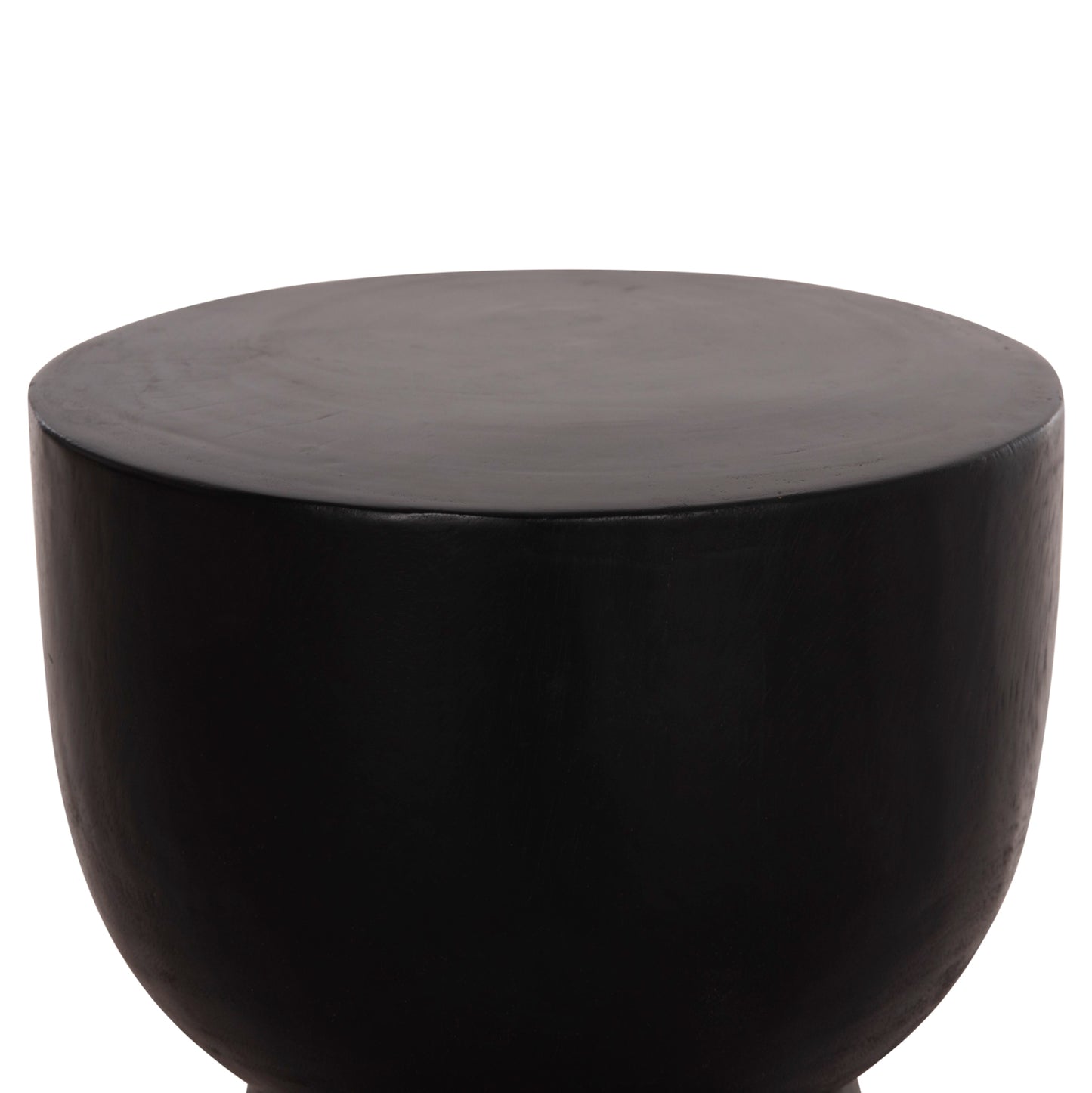 ROUND STOOL MAMBA HM9901.12 SOLID SUAR WOOD IN BLACK COLOR Φ30x45Hcm.