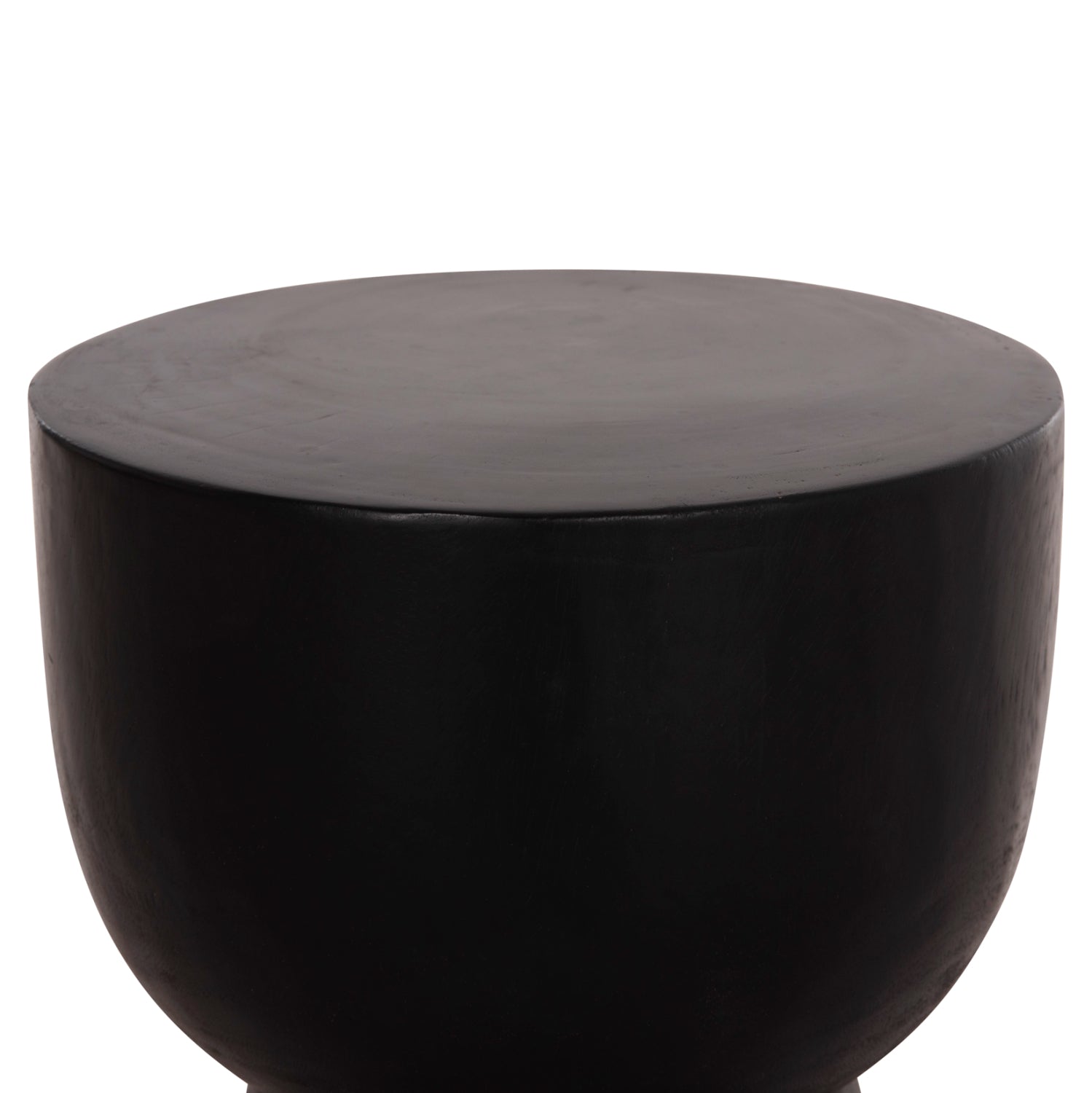 ROUND STOOL MAMBA HM9901.12 SOLID SUAR WOOD IN BLACK COLOR Φ30x45Hcm.