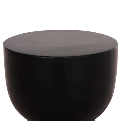 ROUND STOOL MAMBA HM9901.12 SOLID SUAR WOOD IN BLACK COLOR Φ30x45Hcm.