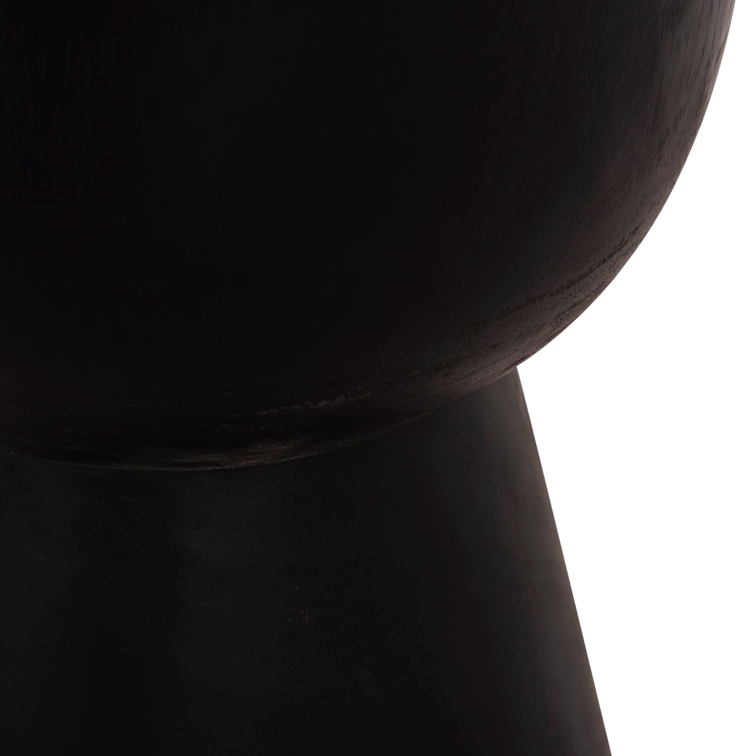 ROUND STOOL MAMBA HM9901.12 SOLID SUAR WOOD IN BLACK COLOR Φ30x45Hcm.