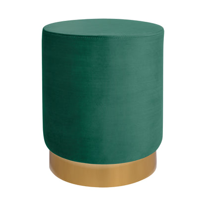 Velvet stool Levy HM8408.03 in blue color with gold base ''35x43cm