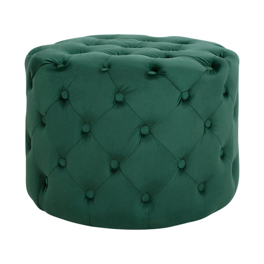 Velvet stool Kassie HM8406.03 cypress green color Chesterfield type ''60x43cm