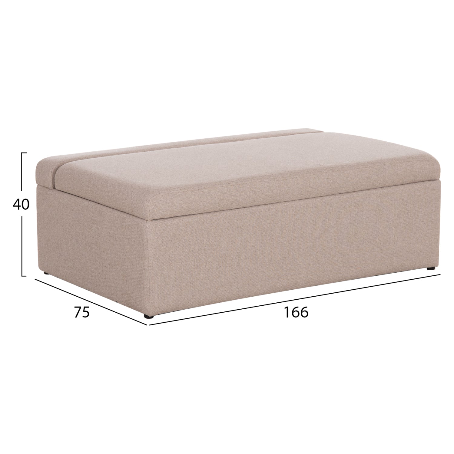 STOOL WITH FOLDING BUNK BED & MATTRESS INGE HM3343.02 BEIGE FABRIC 166x75x40Hcm.