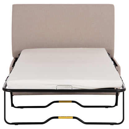 STOOL WITH FOLDING BUNK BED & MATTRESS INGE HM3343.02 BEIGE FABRIC 166x75x40Hcm.