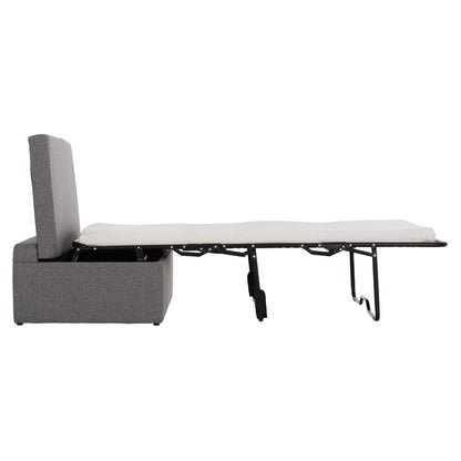 STOOL WITH FOLDING BUNK BED & MATTRESS INGE HM3343.01 GREY FABRIC 166x75x40Hcm.