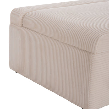STOOL WITH FOLDING BUNK BED & MATTRESS INGE HM3343.42 BEIGE CORDUROY FABRIC 118x74x42Hcm.