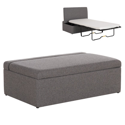 STOOL WITH FOLDING BUNK BED & MATTRESS INGE HM3343.01 GREY FABRIC 166x75x40Hcm.