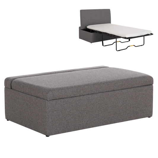 STOOL WITH FOLDING BUNK BED & MATTRESS INGE HM3343.01 GREY FABRIC 166x75x40Hcm.