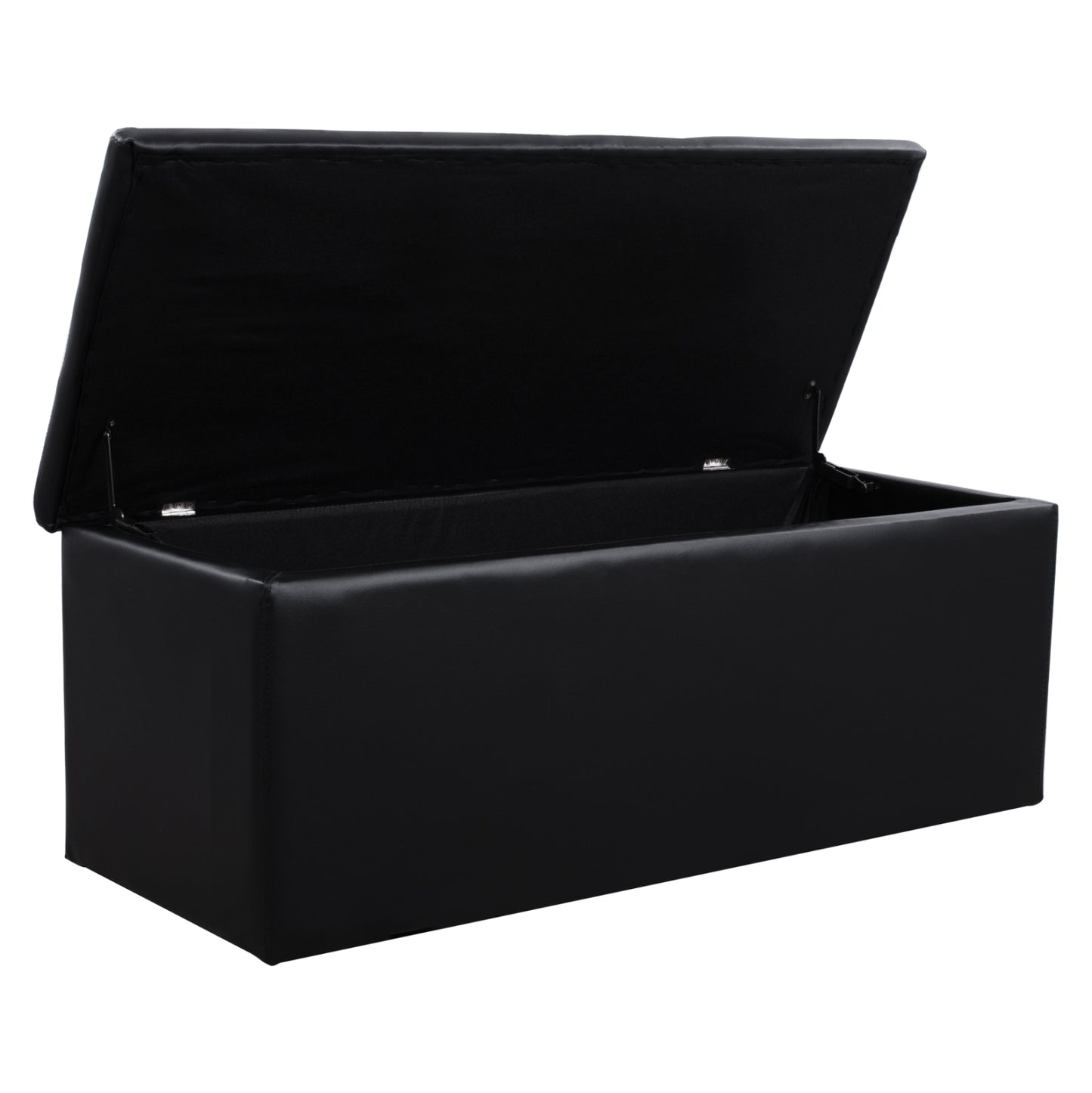 Stool PU with Storage Space Triscube Black HM223.01 121x51.5x50cm