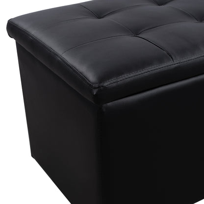 Stool PU with Storage Space Triscube Black HM223.01 121x51.5x50cm