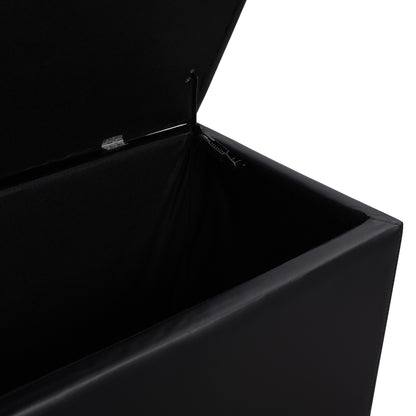 Stool PU with Storage Space Triscube Black HM223.01 121x51.5x50cm