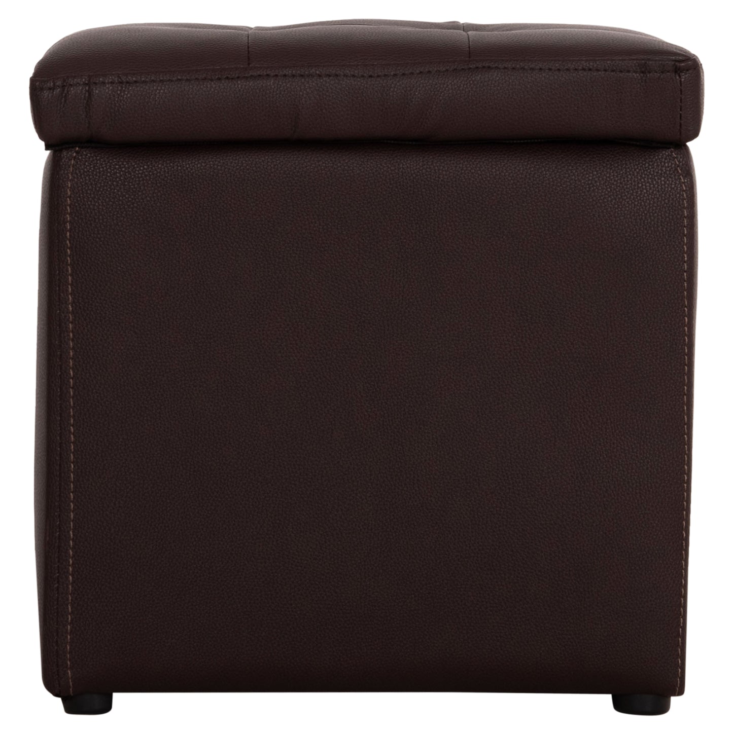 Stool PU with storage space Brown cube HM224.03--38x38x36.5Hcm