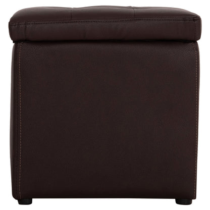 Stool PU with storage space Brown cube HM224.03--38x38x36.5Hcm