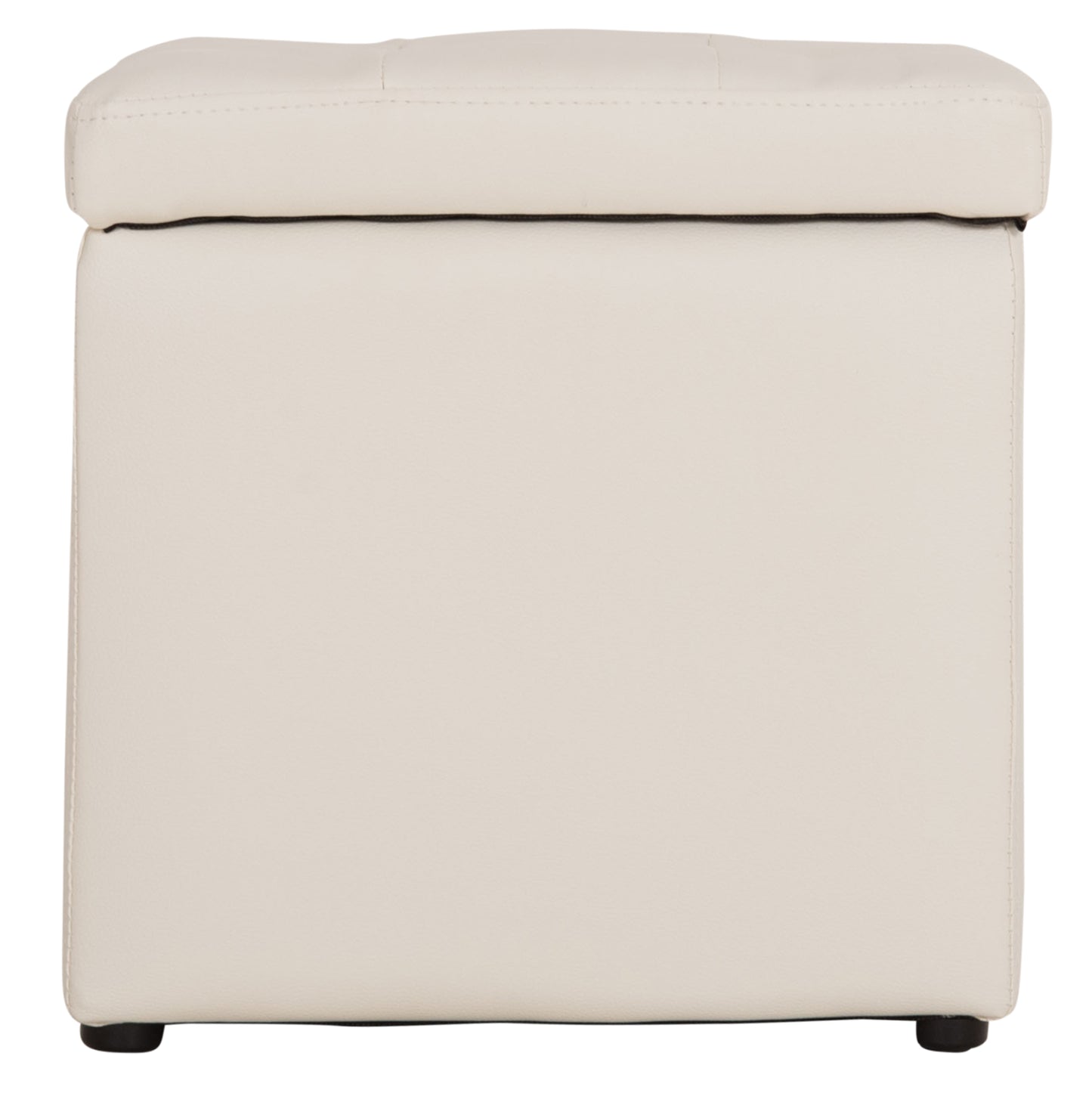 Stool PRO CUBE HM224.02 PU with storage space- white 38x38x36.5Hcm