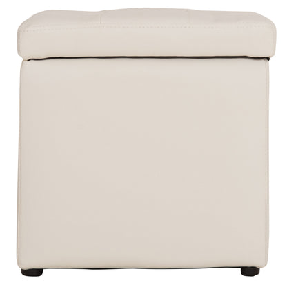 Stool PRO CUBE HM224.02 PU with storage space- white 38x38x36.5Hcm