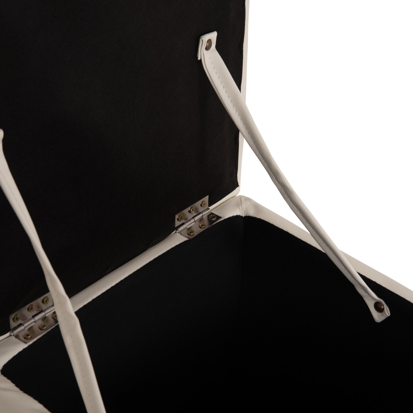 Stool PRO CUBE HM224.02 PU with storage space- white 38x38x36.5Hcm