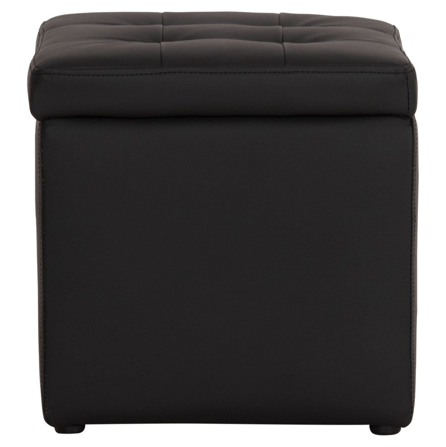 Stool PU with storage space black cube HM224.01 38x38x36.5Hcm