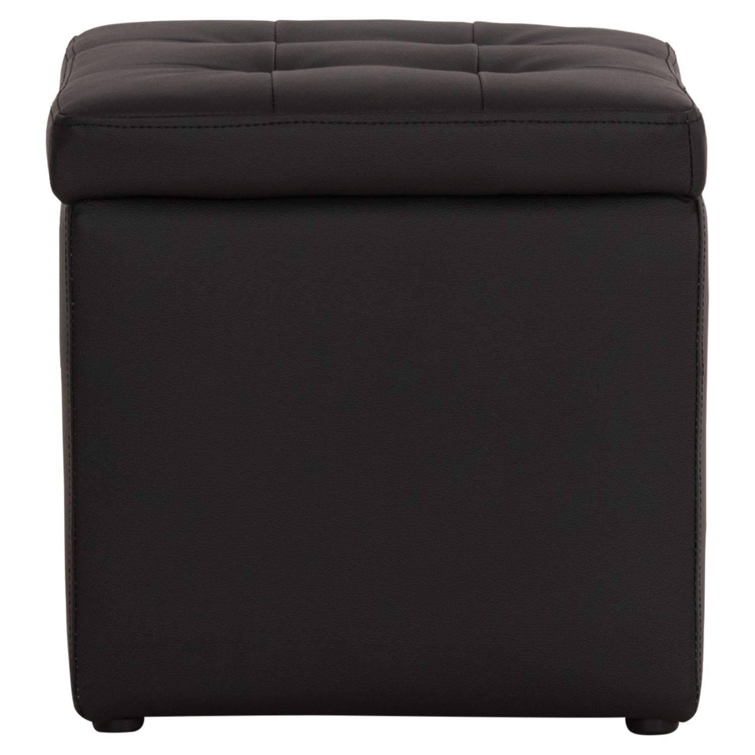 Stool PU with storage space black cube HM224.01 38x38x36.5Hcm