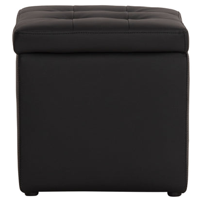 Stool PU with storage space black cube HM224.01 38x38x36.5Hcm