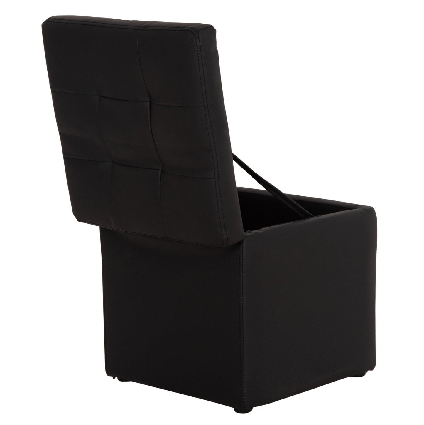 Stool PU with storage space black cube HM224.01 38x38x36.5Hcm