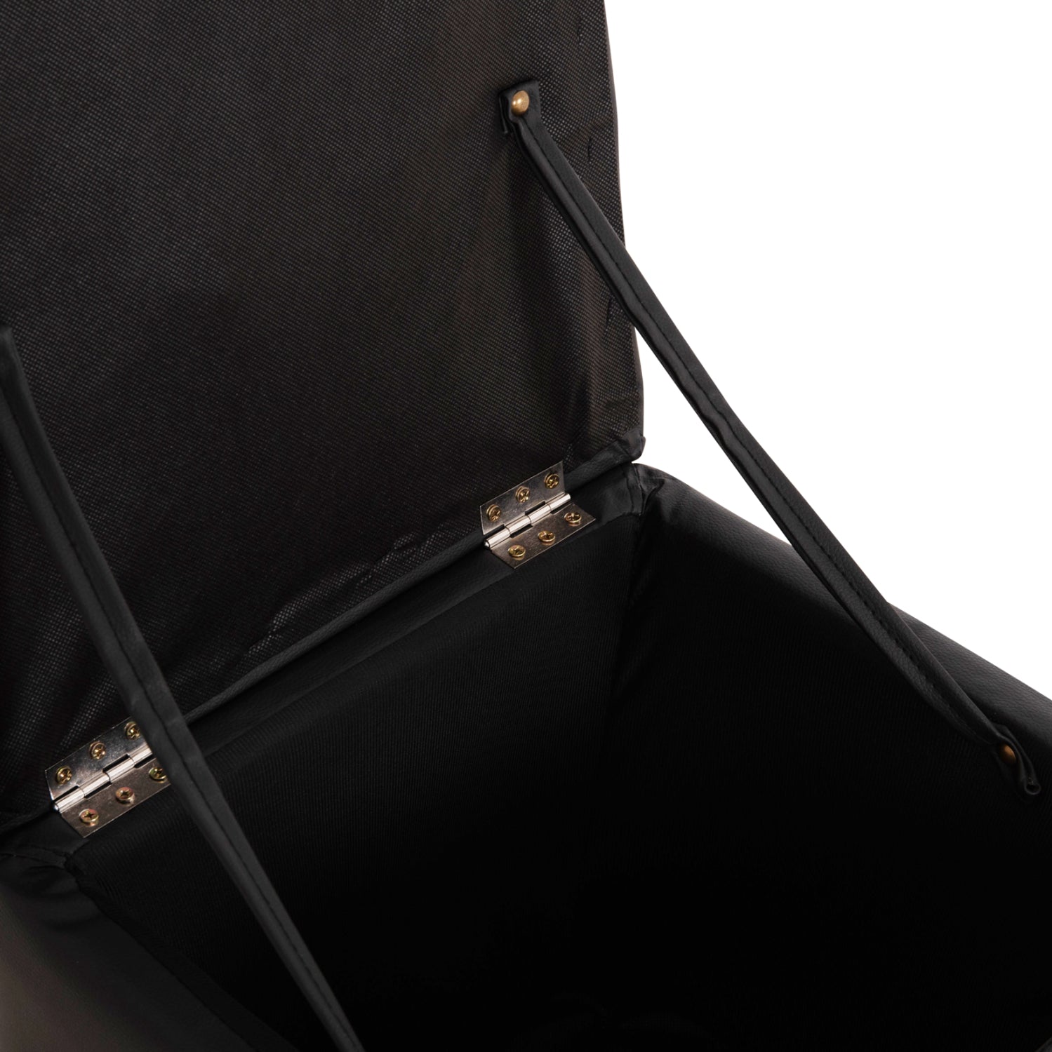 Stool PU with storage space black cube HM224.01 38x38x36.5Hcm