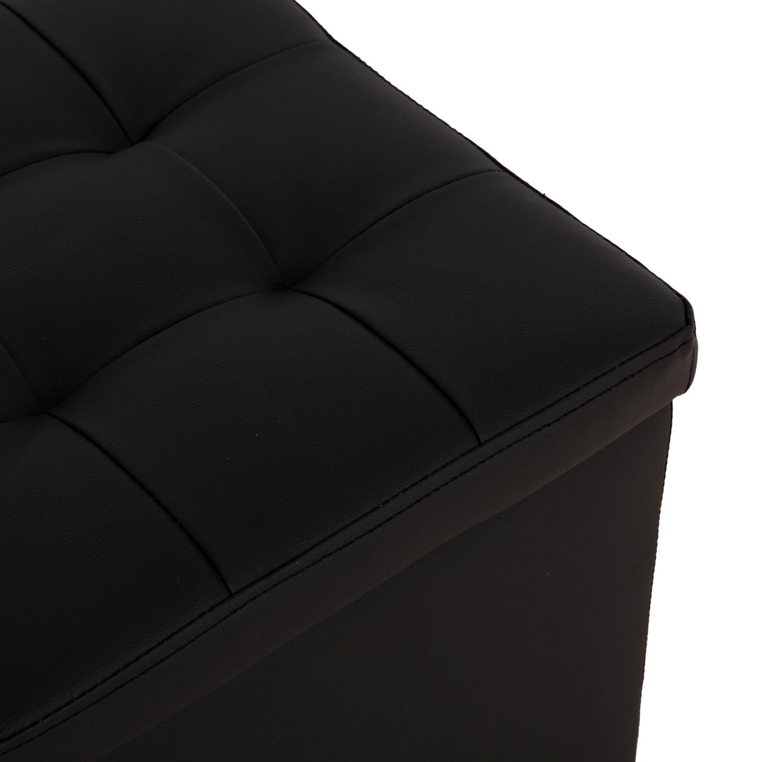 Stool PU with storage space black cube HM224.01 38x38x36.5Hcm