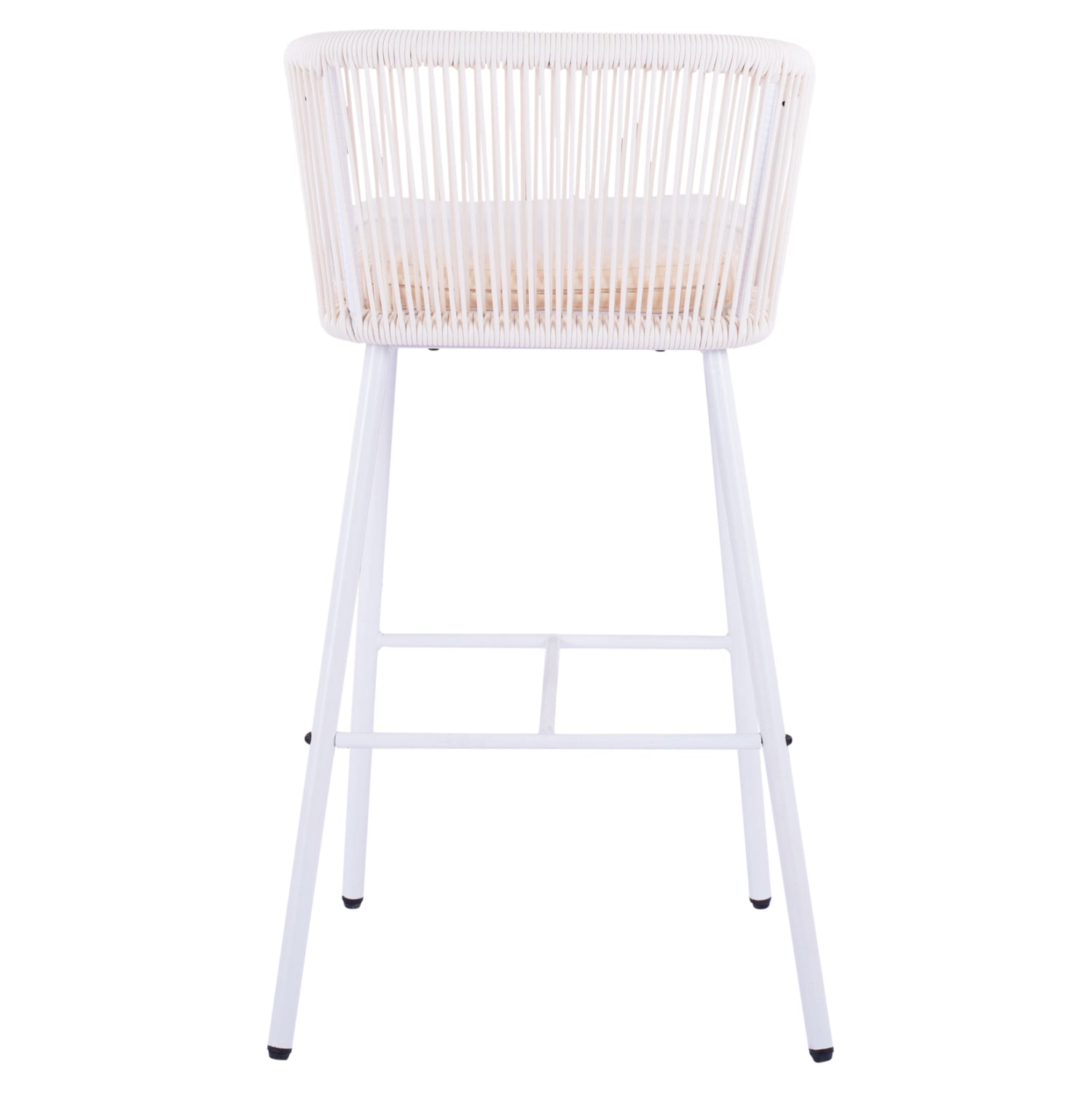 Stool with metallic frame and rope white HM5714.03 46x54x101 cm