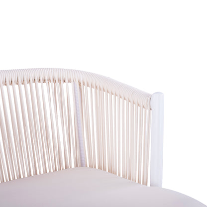 Stool with metallic frame and rope white HM5714.03 46x54x101 cm