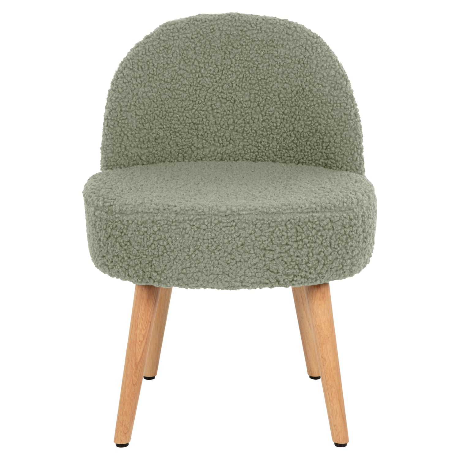 STOOL YASMINE HM8395.27 LOW BACKREST- BOUCLE FABRIC IN PISTACHIO GREEN COLOR-WOODEN LEGS 47x46x64,5Hcm.