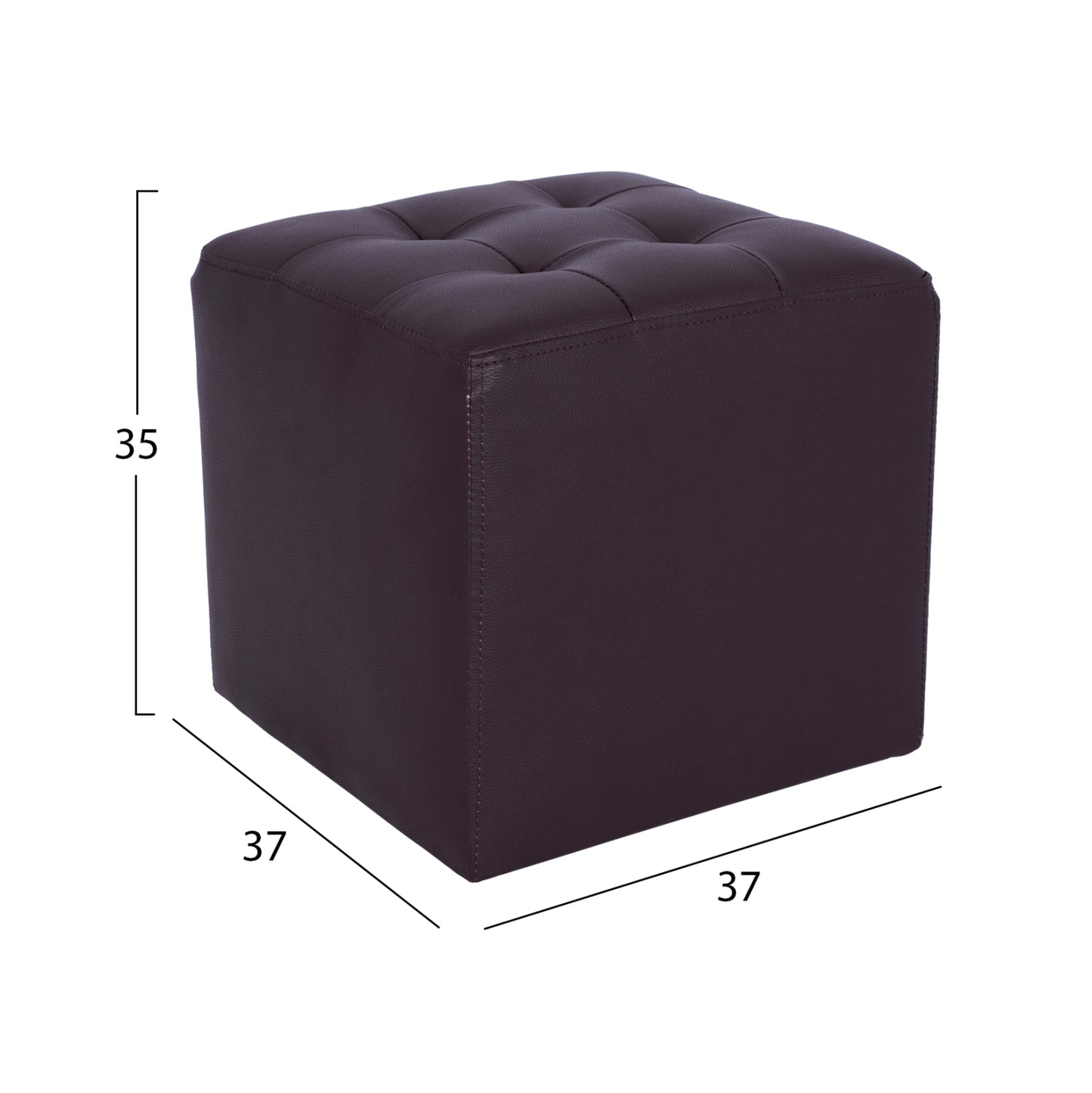 Stool With PU Brown Punk HM264.03 37x37x35cm
