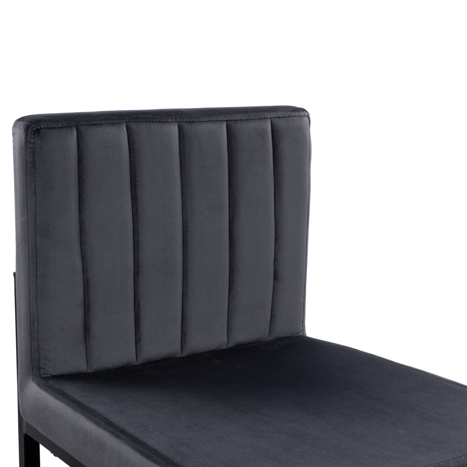 Bar Stool Piper Velvet Grey & Black Metallic Frame HM8525.01 40x49x96 cm