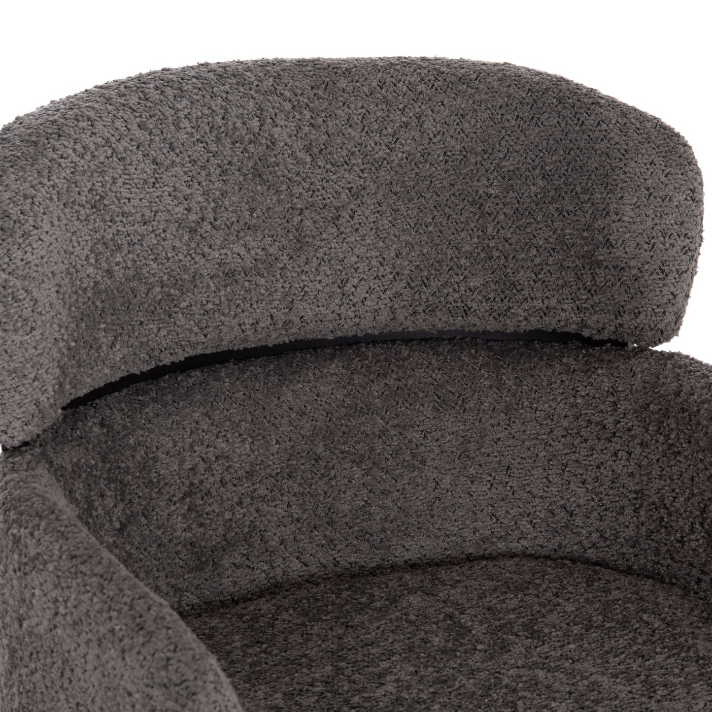 BAR STOOL MEDIUM HEIGHT WOLF HM8584.01 GREY BOUCLE FABRIC-BLACK METAL LEGS 56x57x98Hcm.