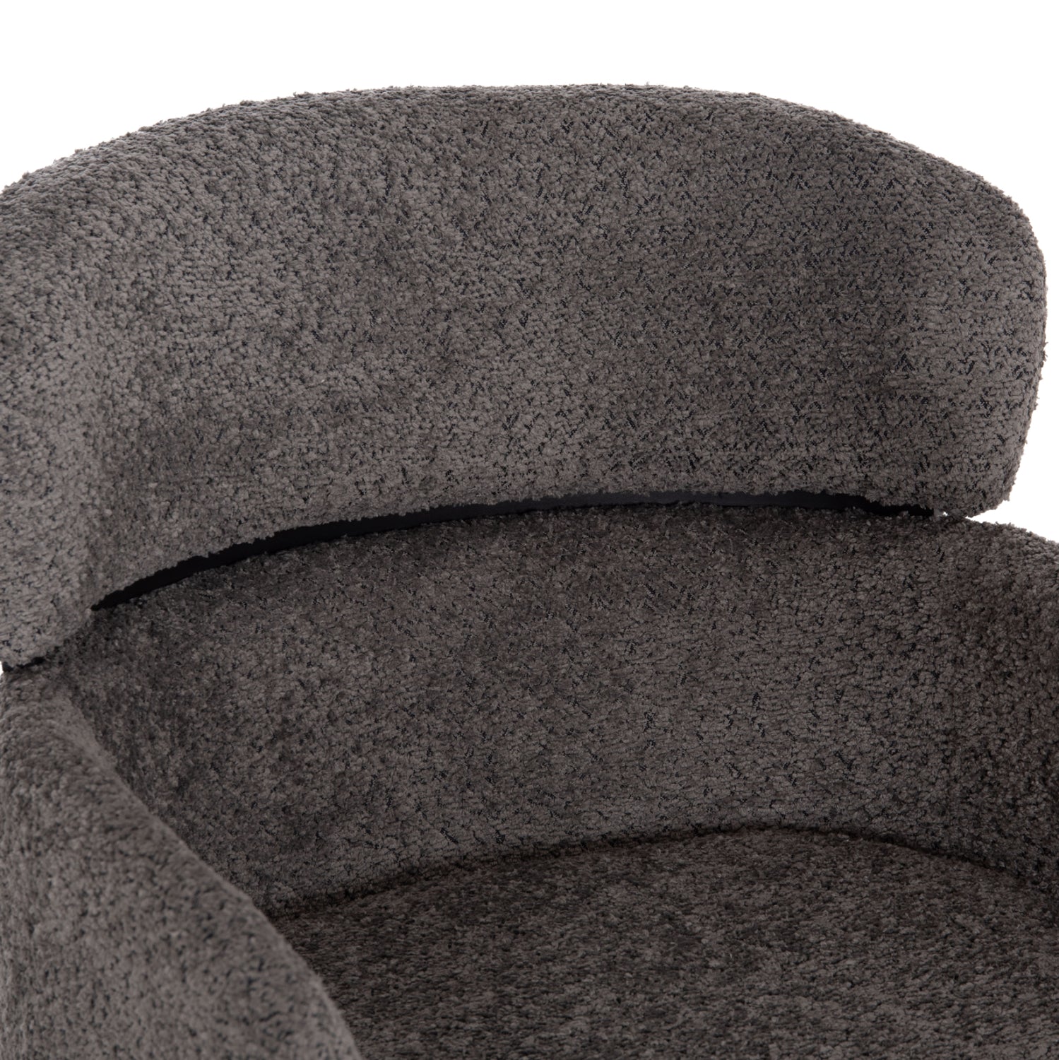 BAR STOOL MEDIUM HEIGHT WOLF HM8584.01 GREY BOUCLE FABRIC-BLACK METAL LEGS 56x57x98Hcm.